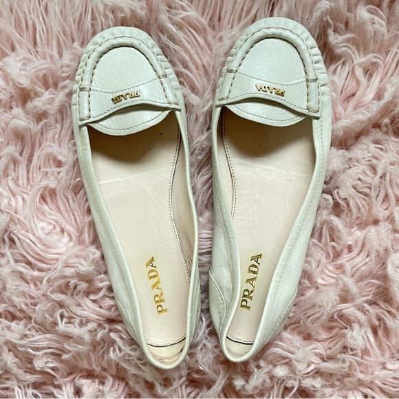 💯 PRADA Cream Loafers Size 36 - Picture 12 of 13
